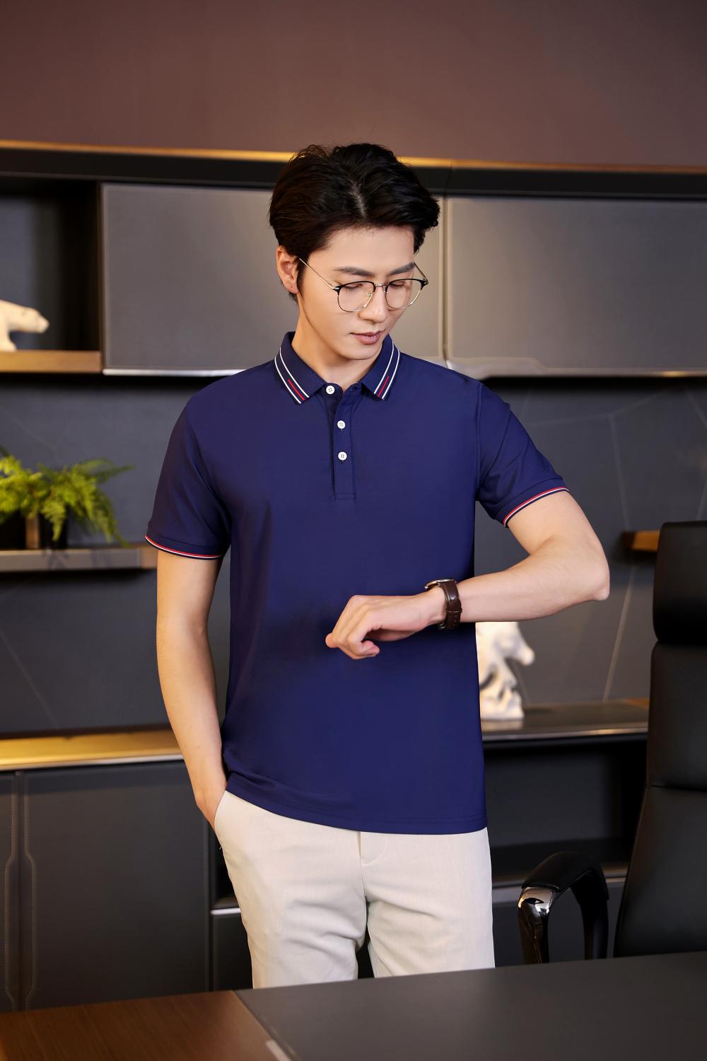 F9107 # Nylon Dynamic Beaded Polo Short Sleeve Collar