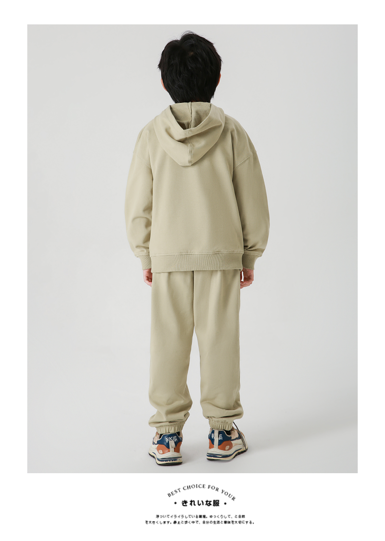 BW14 330g Pure Cotton Looped Children's Hooded Sweatshirt With Hood Cover