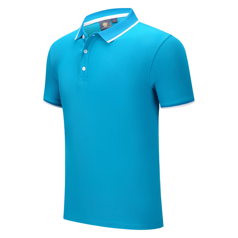 F8519-210g Combed Pure Cotton Double Bead Color Polo Short Sleeved Lapel