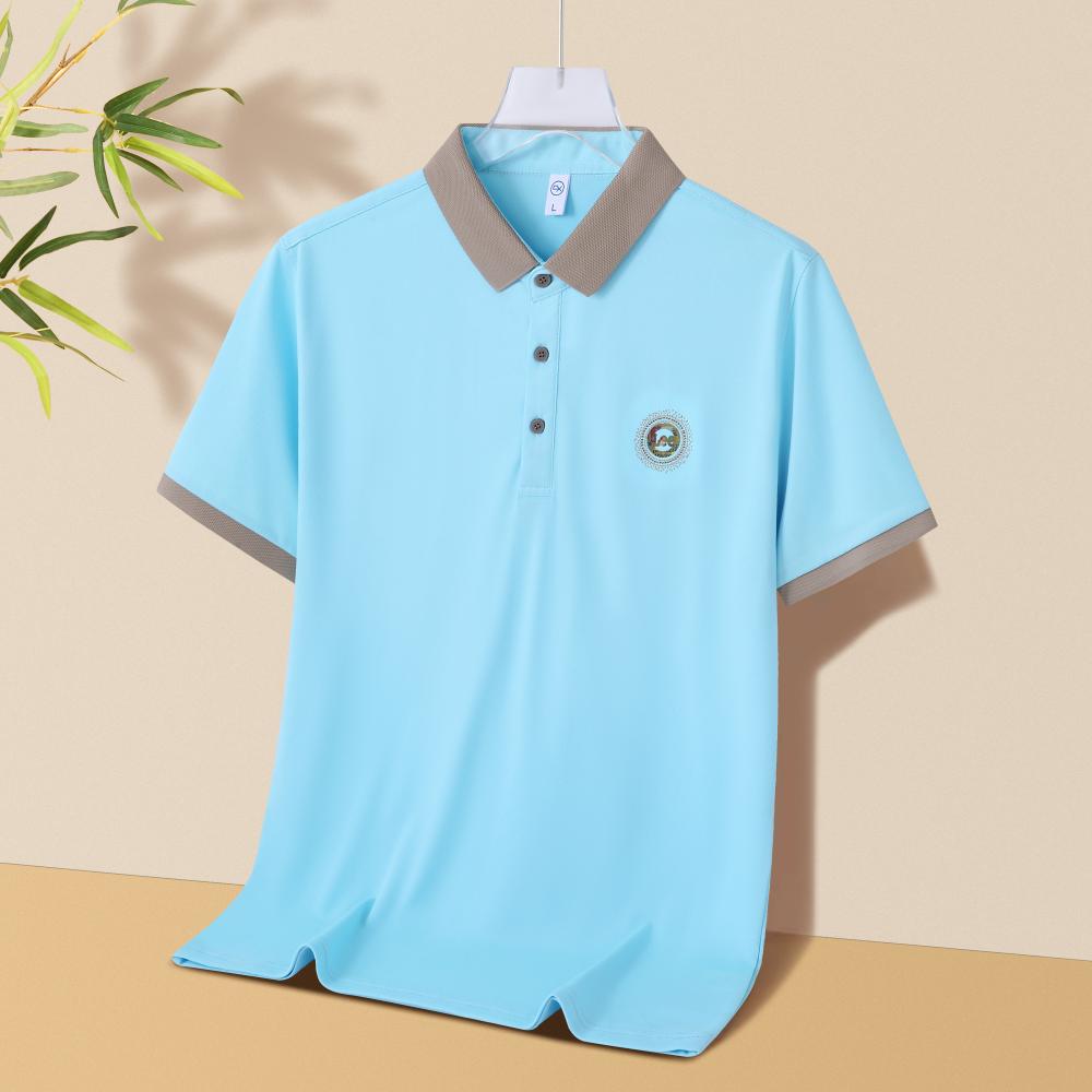 CX2601 Color Blocked Polo Short Sleeved Lapel