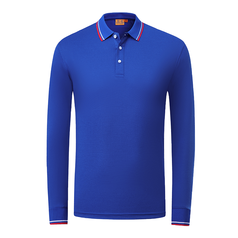 219 # 180g Silk Cotton Long Sleeved Polo Shirt (non Pilling) Polo For Men