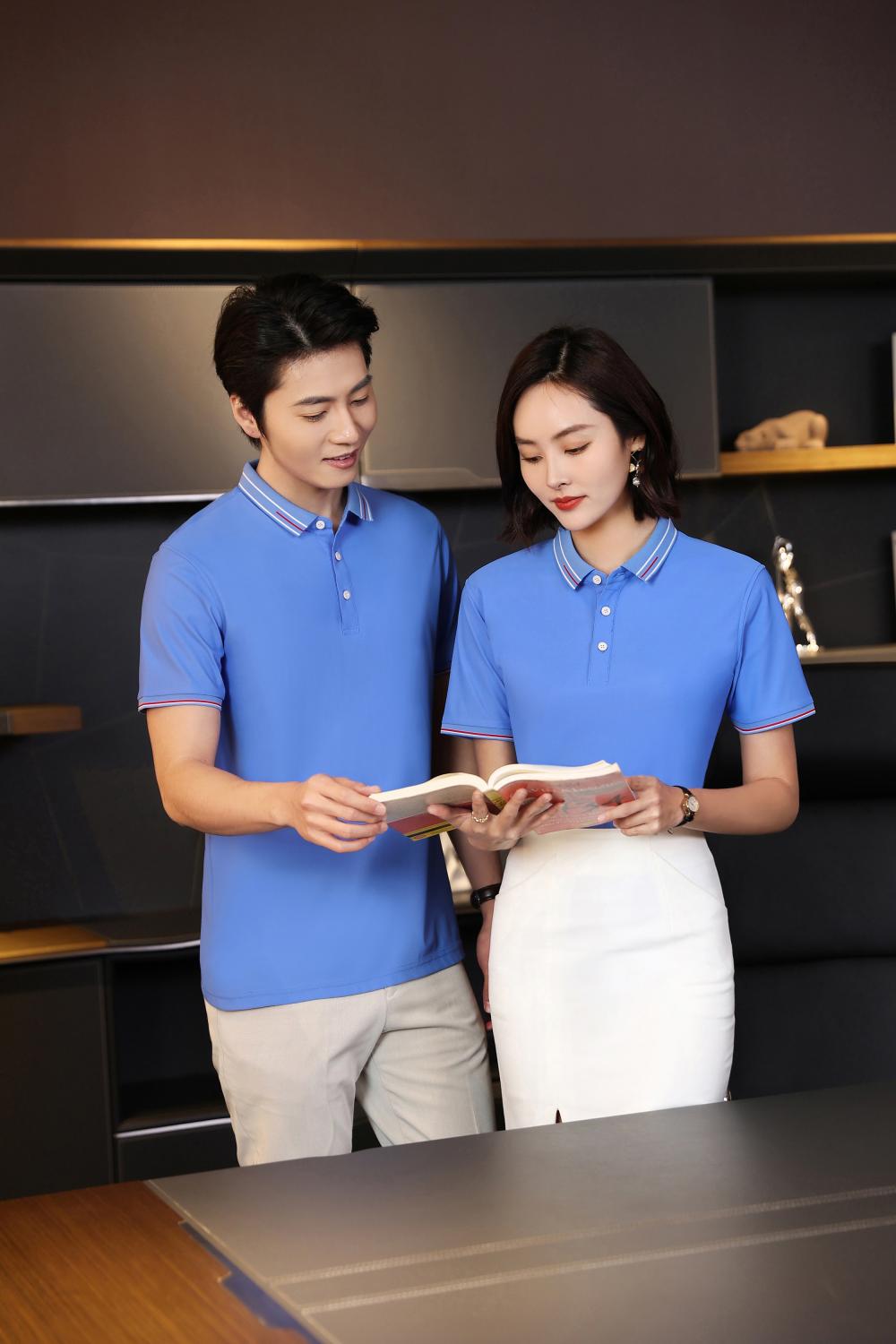 F9107 # Nylon Dynamic Beaded Polo Short Sleeve Collar