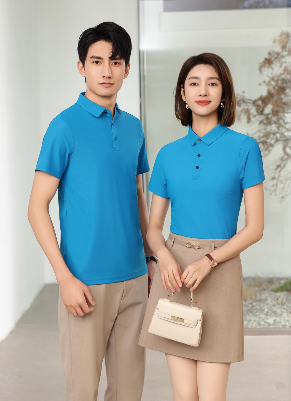 BT6678 High-end Semi Seamless Lapel Polo Short Sleeved Lapel