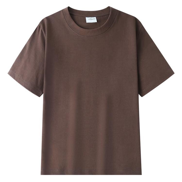 A5026-250g Double Yarn Combed Pure Cotton Half Sleeved T-shirt Short Sleeved Round Neck