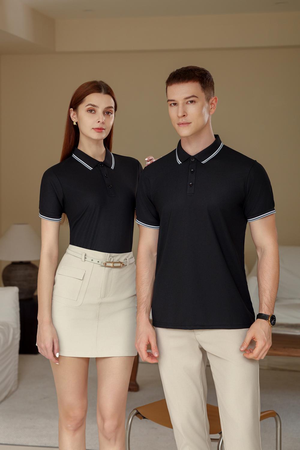 F6208-190 Intergram Color Collar Shake Hands Internet Famous Polo Short Sleeved Lapel