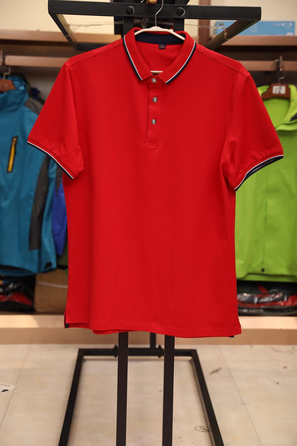 402 Golf Bead Collar Men's Polo Short Sleeve Collar