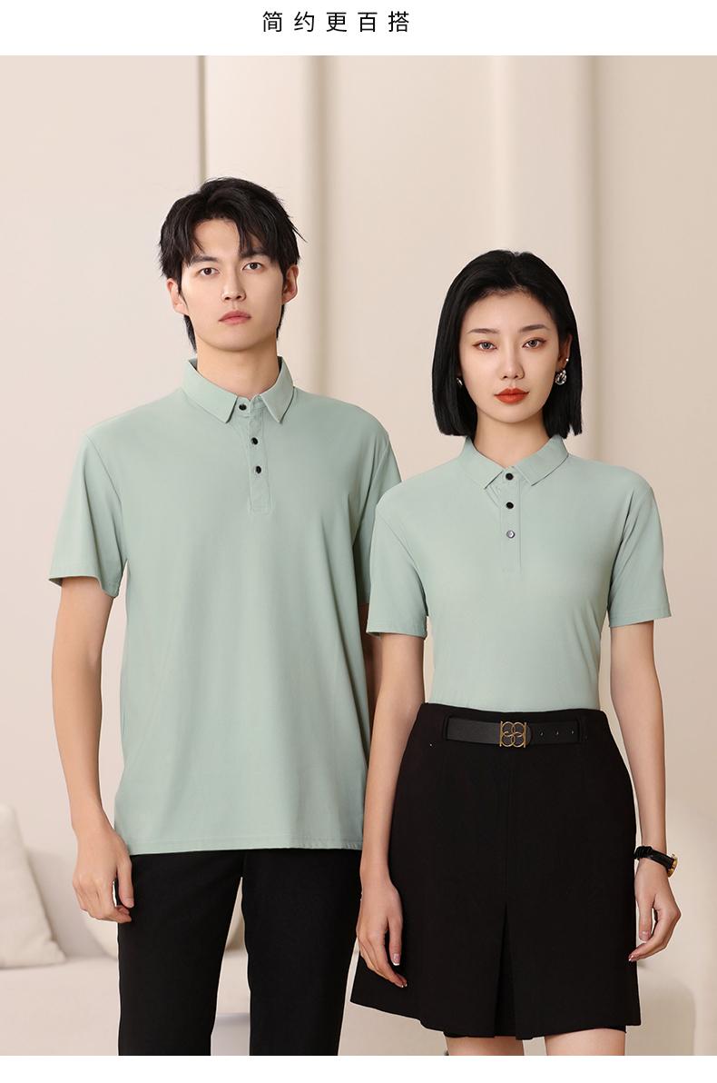 F6809-180g Combed Tencel Nylon Collar Polo Short Sleeved Collar