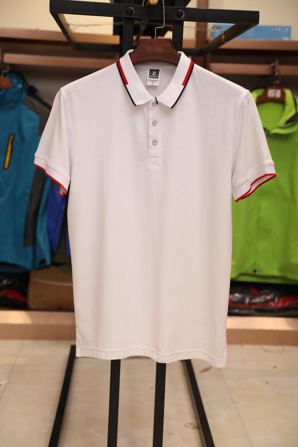 1698 Dynasty (with Striped Collar) Polo Short Sleeved Lapel