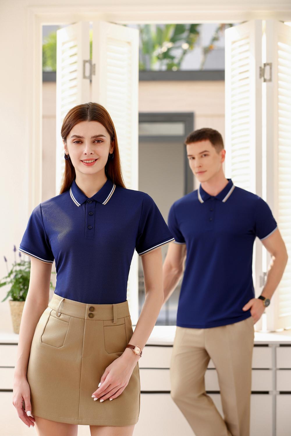 F6208-190 Intergram Color Collar Shake Hands Internet Famous Polo Short Sleeved Lapel