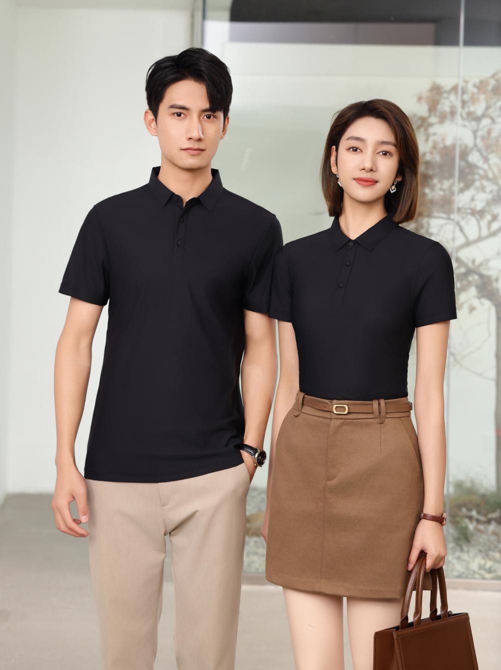 BT6678 High-end Semi Seamless Lapel Polo Short Sleeved Lapel