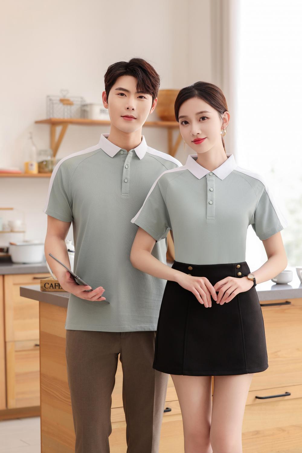 KF9255 # Fashion Polo Shirt Polo Short Sleeve Collar