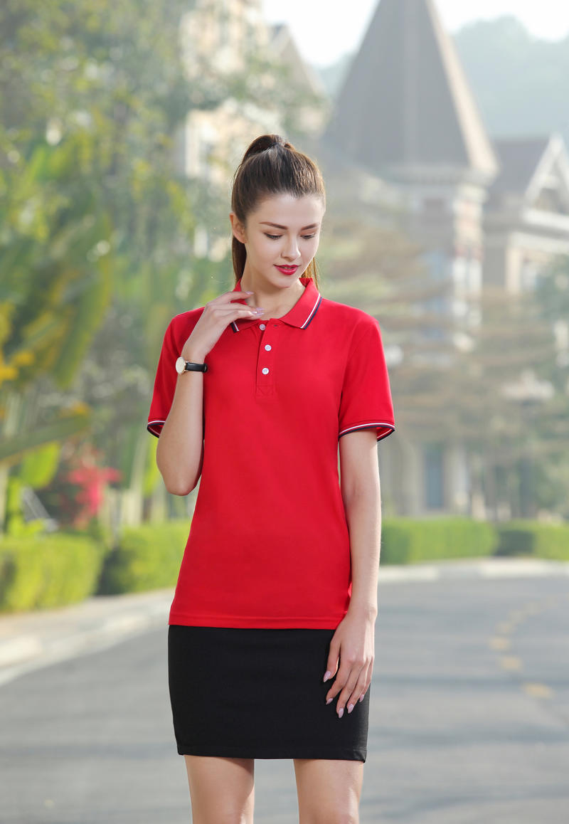 F8518-210 Grams Combed Pure Cotton Double Bead Color Version POLO Collar Short Sleeved Polo Short Sleeved Collar