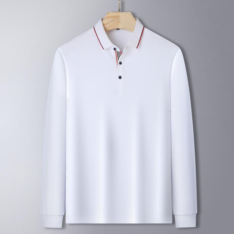 851# mulberry silk long sleeve polo shirt 40 yarn 260g