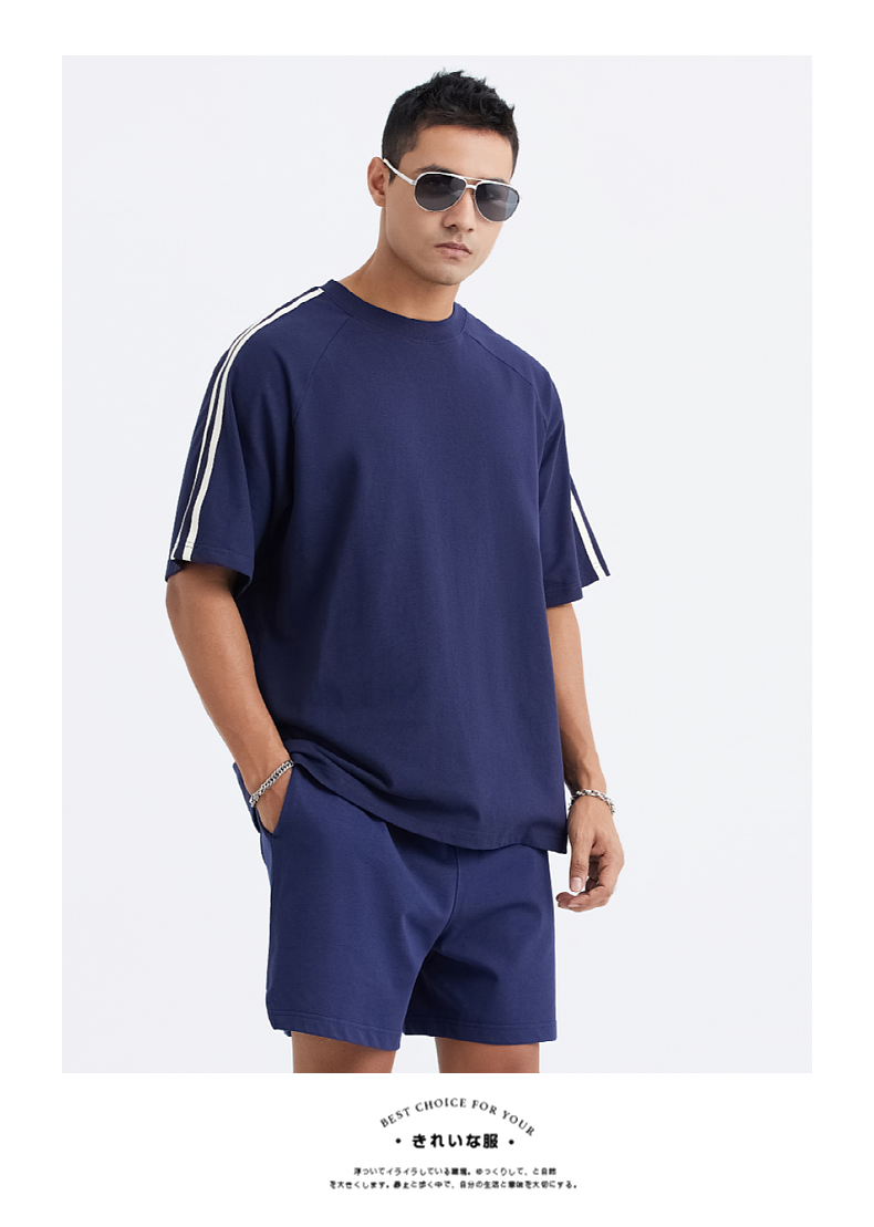 T016 240g two bar webbing short sleeve T-shirt