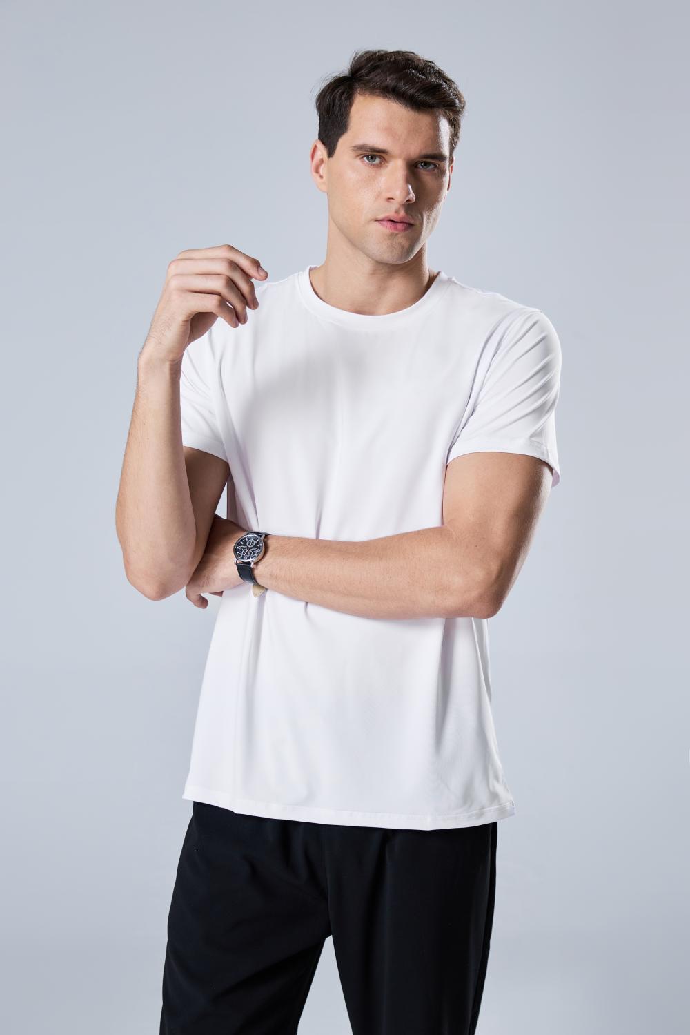 9003 Polyester-Spandex Plain Crew Neck T-Shirt