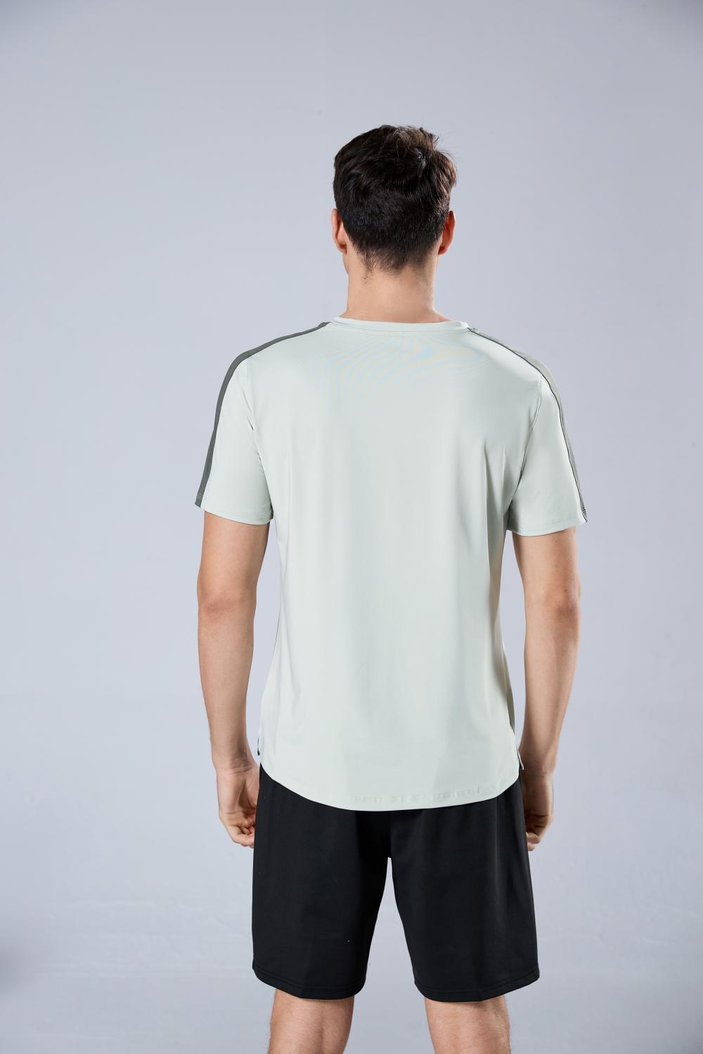 9006 Colorblock Plain Crew Neck T-Shirt