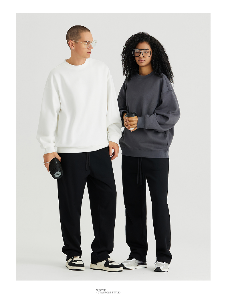 W500 405g fleece round neck sweatshirt