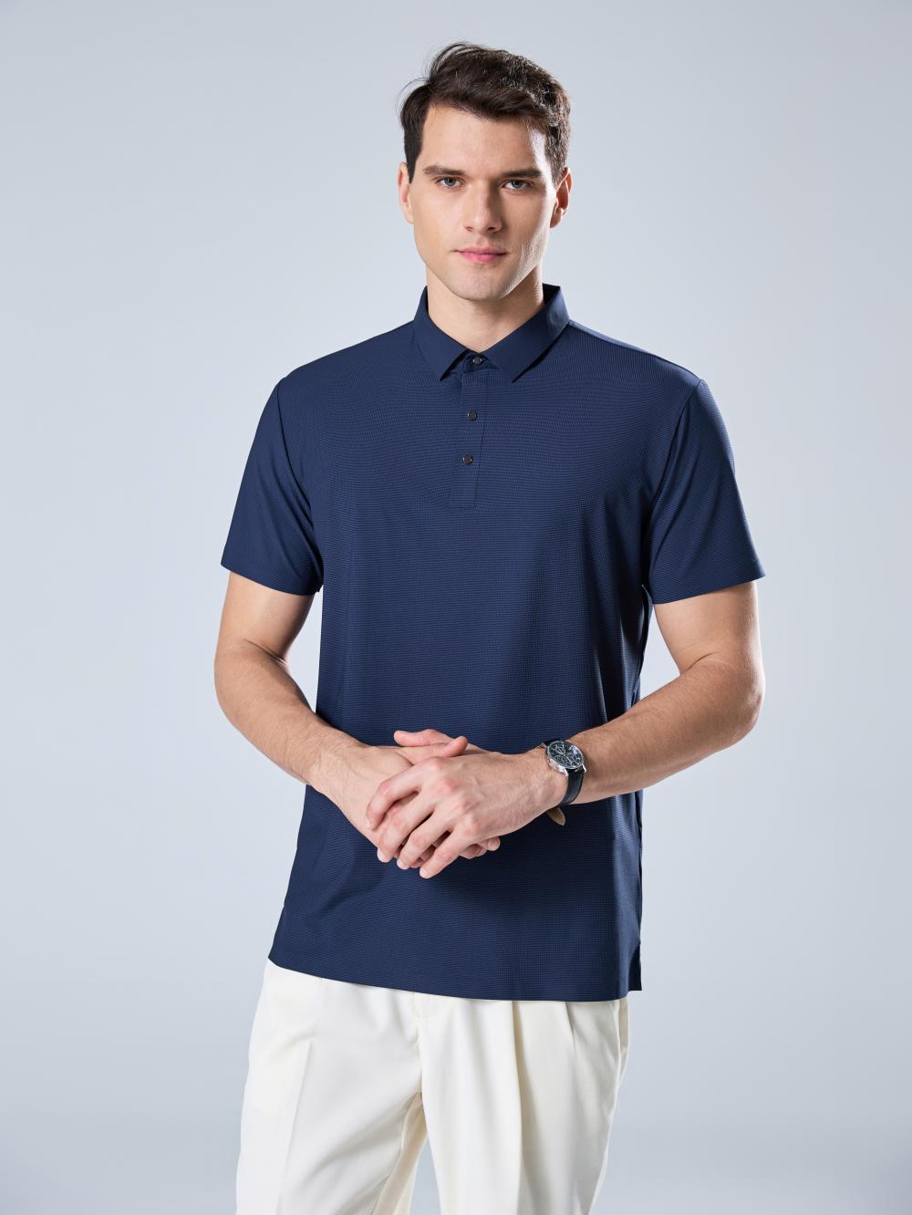 9600 solid color nylon seamless POLO shirt