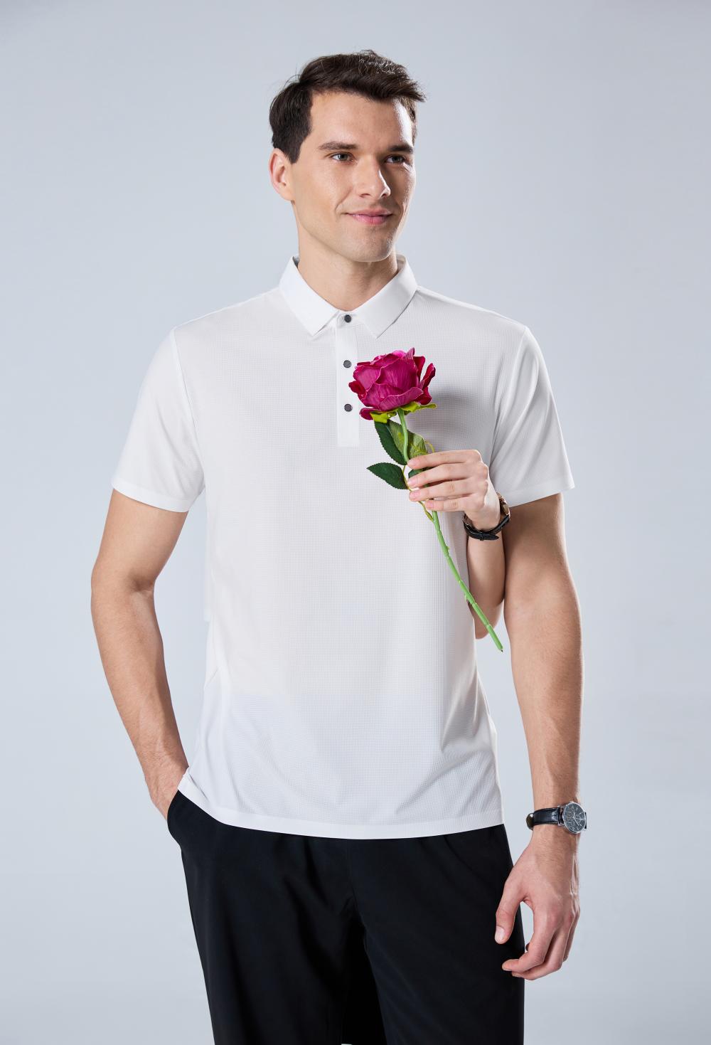 9600 solid color nylon seamless POLO shirt