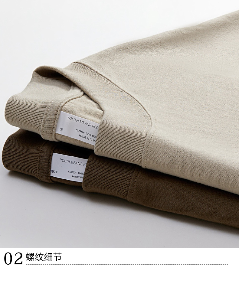 T031 245g heavyweight cotton wide thread wide version cotton T-shirt American FOG earth color