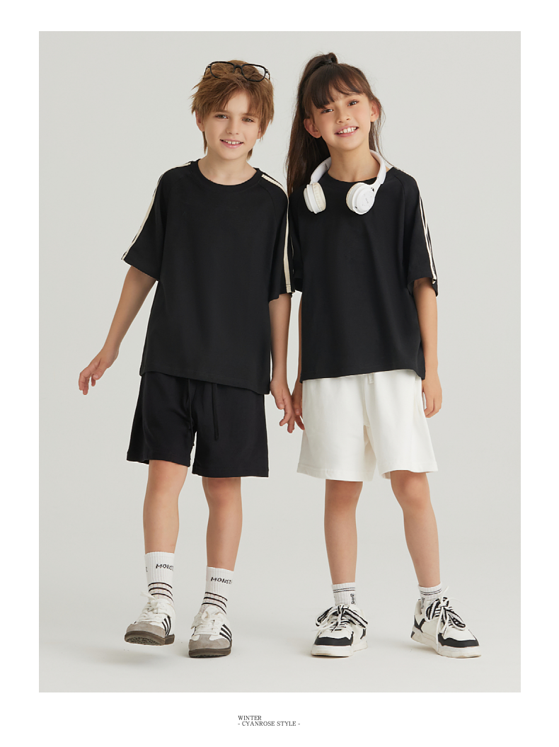 BT018 240g children two-ribbon short-sleeved T-shirt