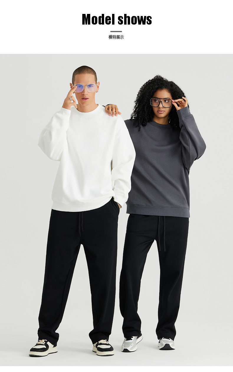 W500 405g fleece round neck sweatshirt