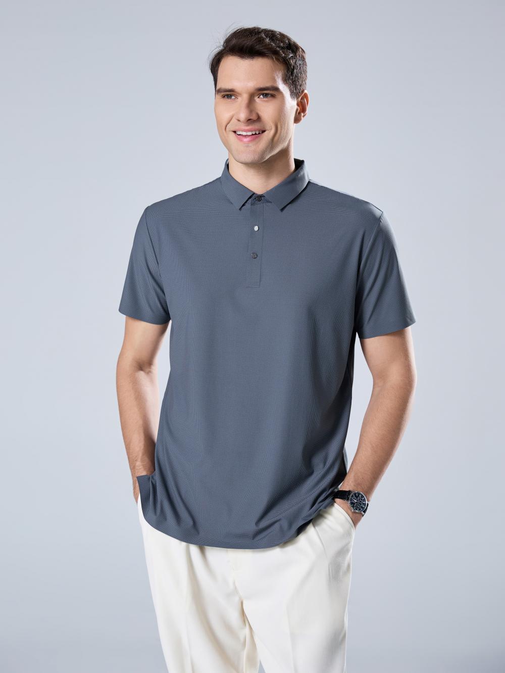 9600 solid color nylon seamless POLO shirt