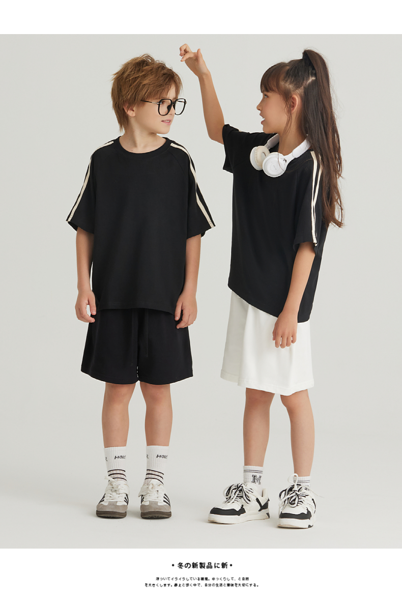 BT018 240g children two-ribbon short-sleeved T-shirt