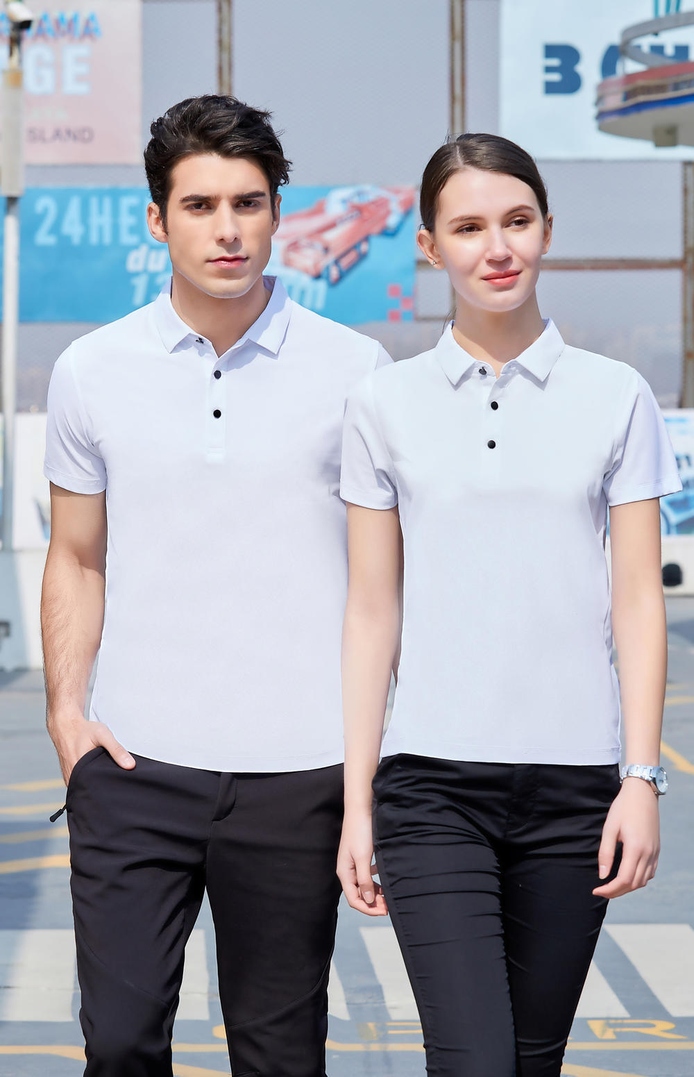 9512 Dynamic Vermilion Nylon POLO Shirt