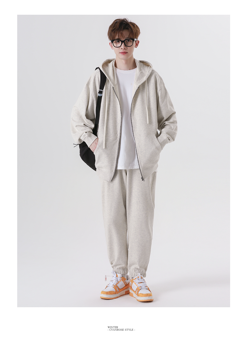 W1+W2+W3+K8 Set Round Neck Sweatshirt Hooded Sweatshirt YKK Zipper Cardigan Sweatpants Trendy Hoodie Sweatpants