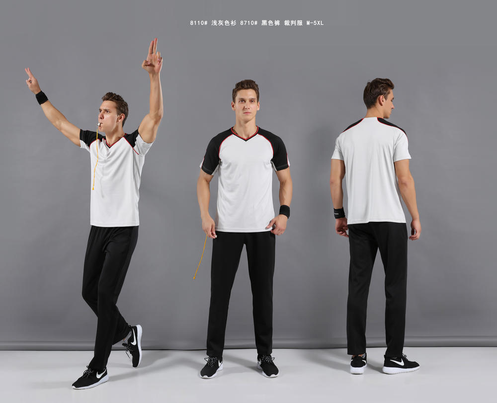 7110 dark grey shirt 8110 light grey shirt 8710 black pants referee uniform