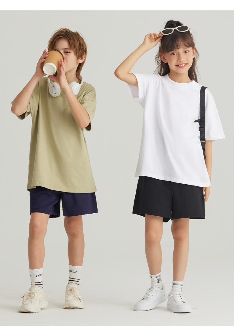 BT039 Children wide thread earth color wide version T-shirt