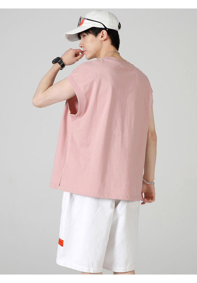 T230-209 230g pure cotton sleeveless vest short-sleeved T-shirt