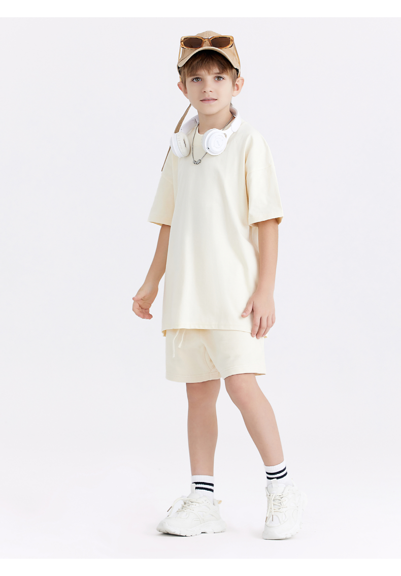 BT039 Children wide thread earth color wide version T-shirt