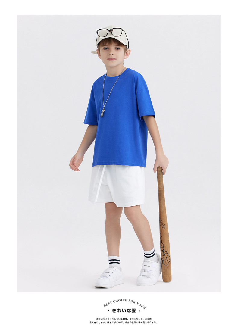 BT014 240g children cotton basic loose short-sleeved T-shirt