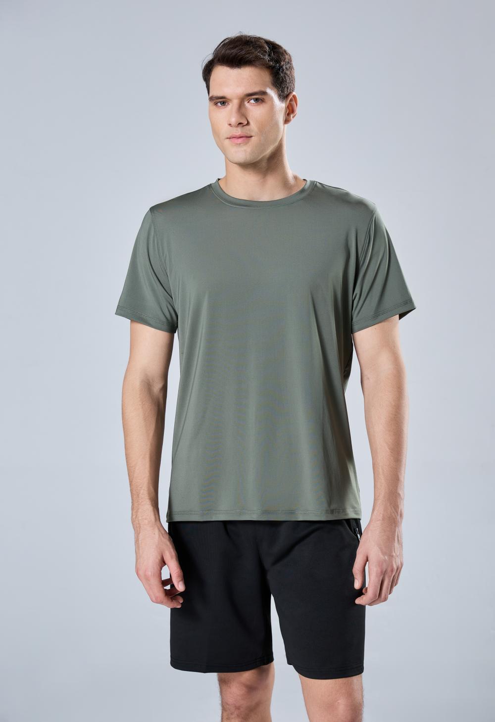 9003 Polyester-Spandex Plain Crew Neck T-Shirt