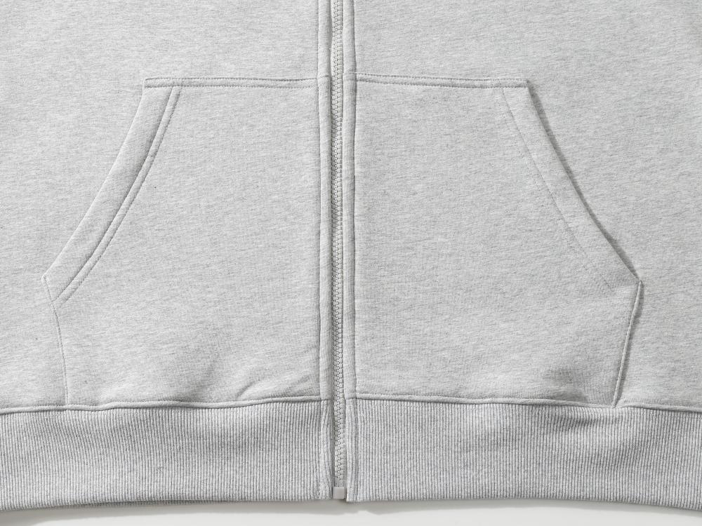 3316# New Fashion Brand Drop Shoulder Loose Silver Fox Velvet Hooded Zipper Sweatshirt 500G