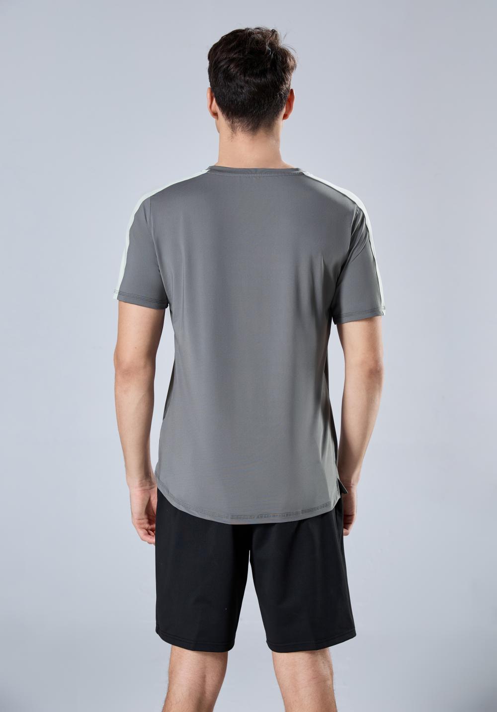 9006 Colorblock Plain Crew Neck T-Shirt