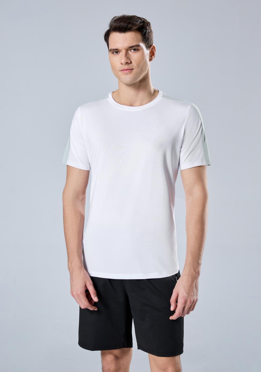 9006 Colorblock Plain Crew Neck T-Shirt