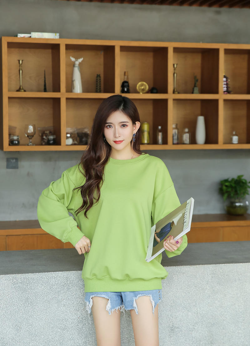 3315 New Fashion Brand Drop Shoulder Loose Round Neck Silver Fox Velvet Sweater 500G