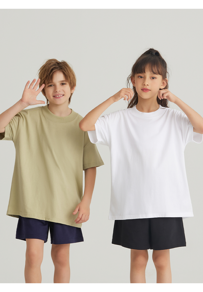 BT039 Children wide thread earth color wide version T-shirt