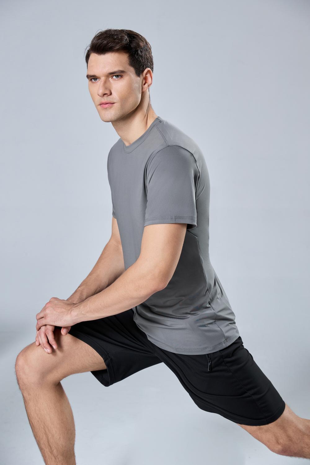 9003 Polyester-Spandex Plain Crew Neck T-Shirt