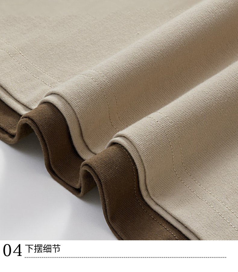 T031 245g heavyweight cotton wide thread wide version cotton T-shirt American FOG earth color