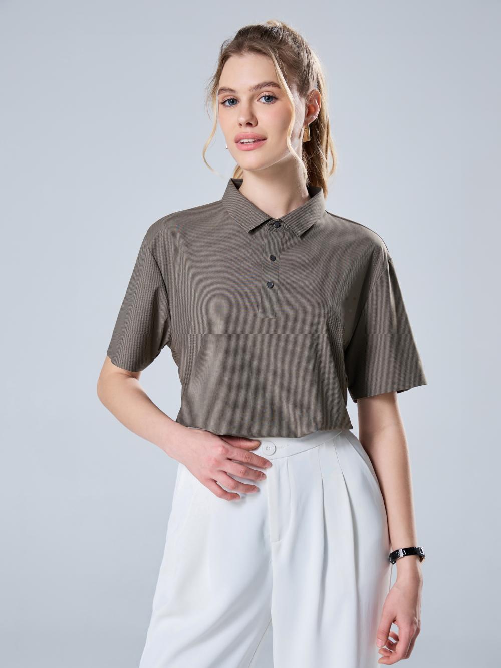 9600 solid color nylon seamless POLO shirt