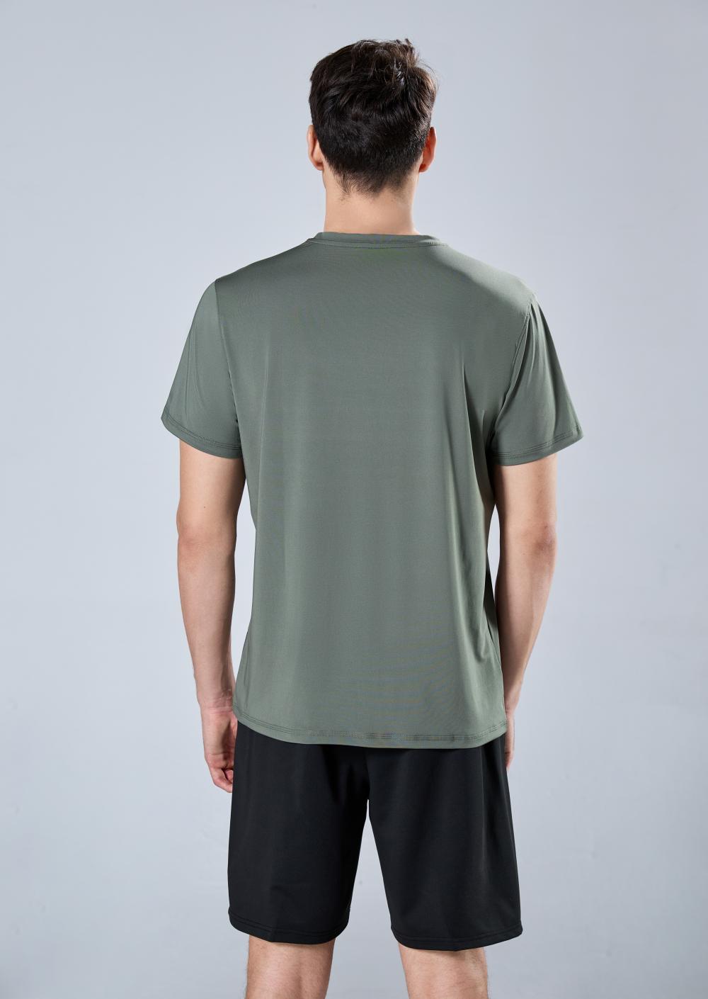 9003 Polyester-Spandex Plain Crew Neck T-Shirt