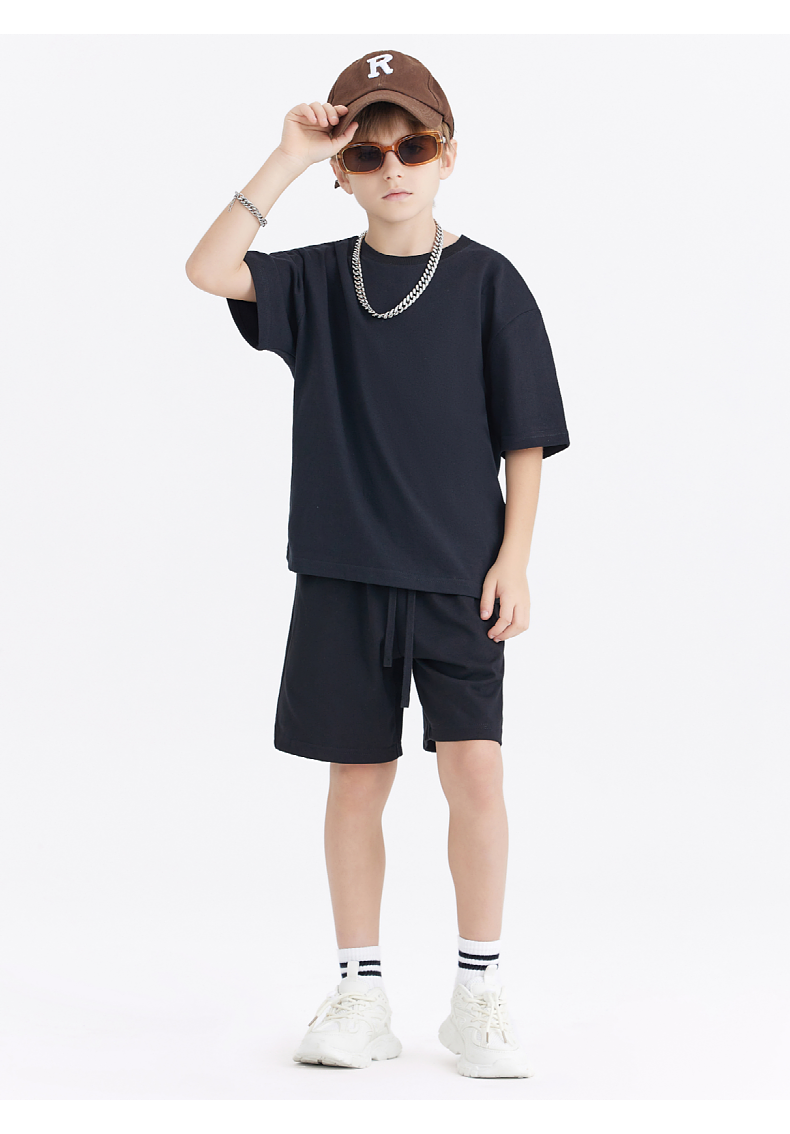 BT014 240g children cotton basic loose short-sleeved T-shirt