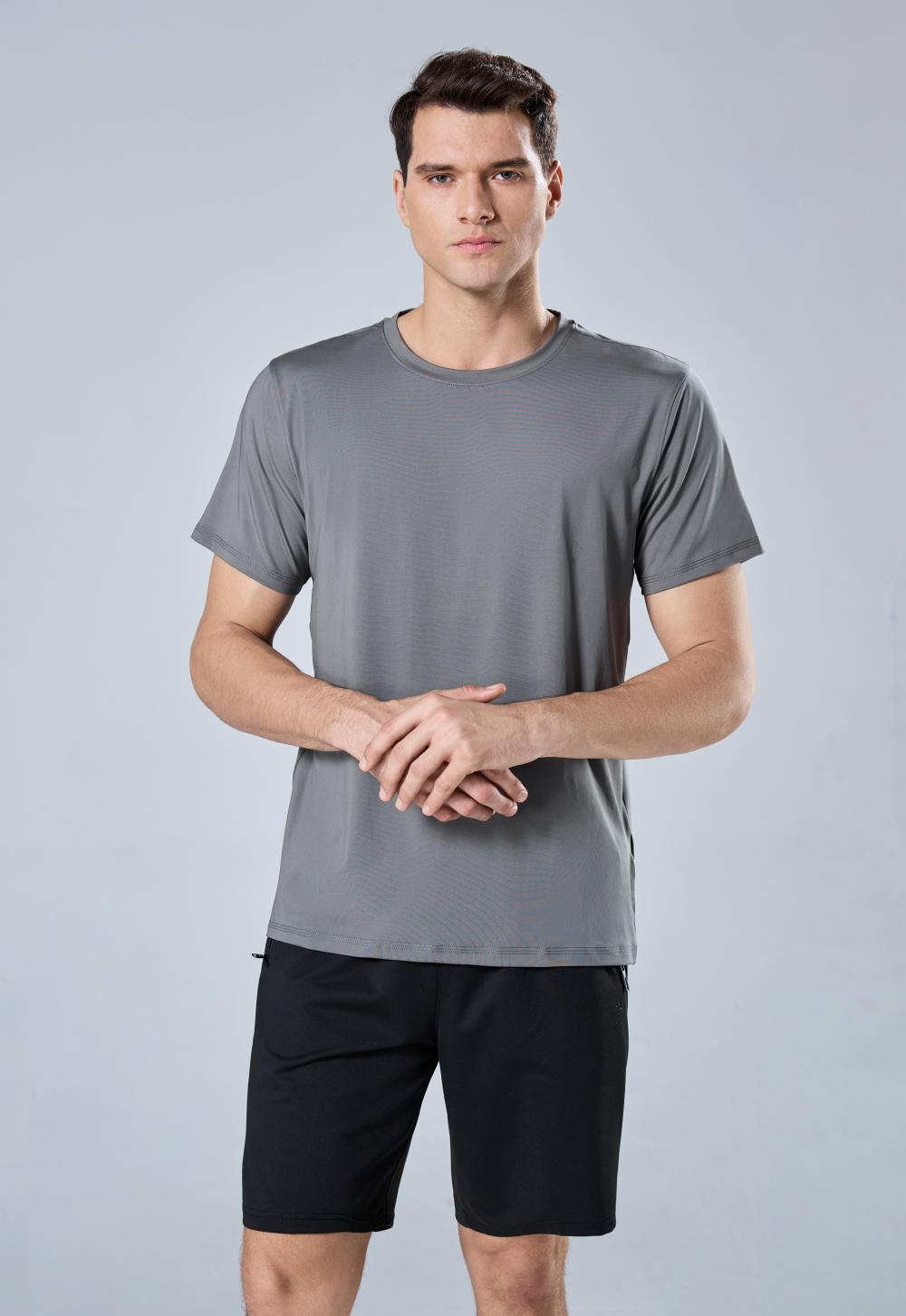 9003 Polyester-Spandex Plain Crew Neck T-Shirt