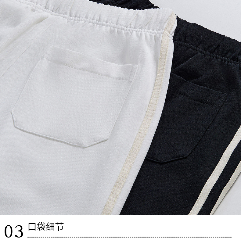 W5+K20 330g raglan sleeve terry pure cotton hooded sweatshirt two-bar sports casual trousers