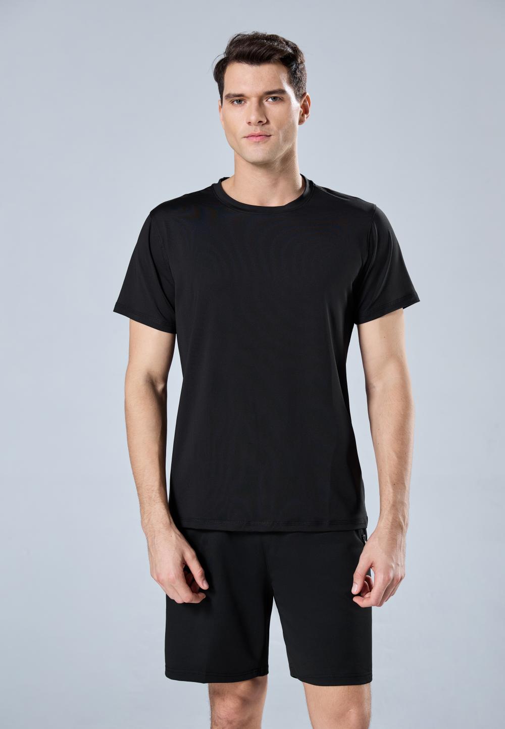 9003 Polyester-Spandex Plain Crew Neck T-Shirt