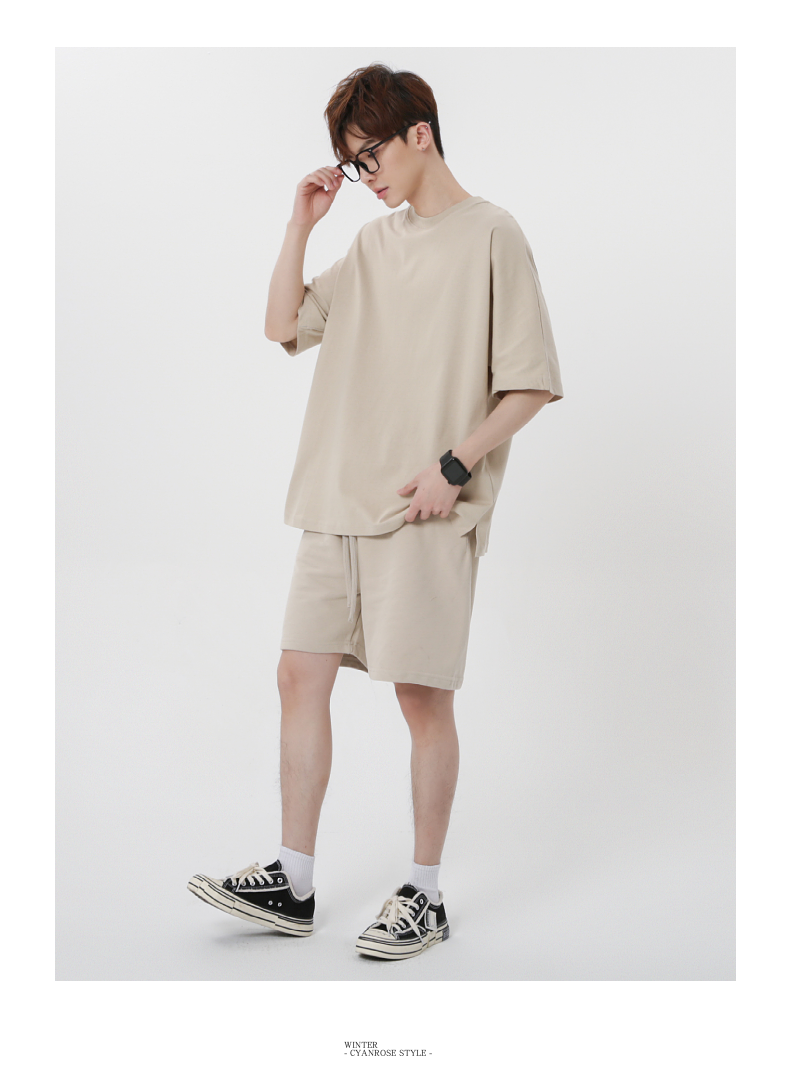 T032 Heavy silhouette bat sleeve short sleeve T-shirt